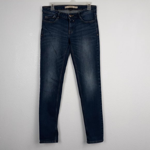ZARA Women's Core Slim Jeans Size 6 Trafaluc Medium Wash Blue Denim Low Rise - Picture 1 of 14